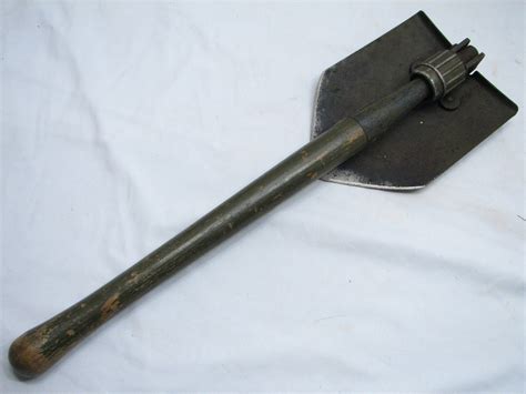 Early Wwii Era Us Military Shovel 1944 Wood Ww2 Portable Spade Folding