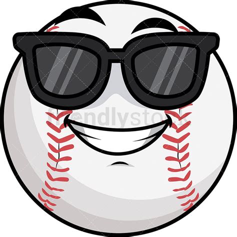 Cunning Evil Face Baseball Emoji Cartoon Vector Clipart FriendlyStock