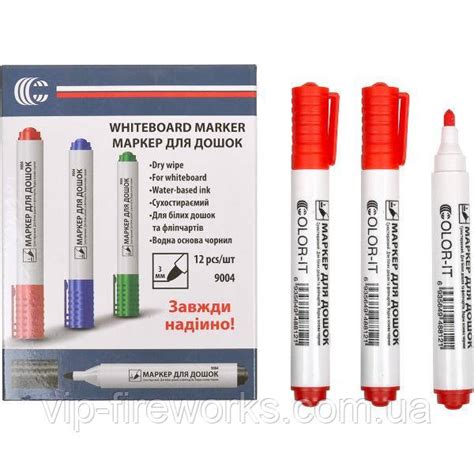 Толстый маркер с круглым стержнем для доски на водной основе красный ...