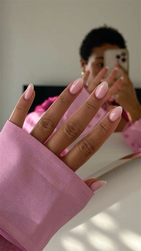 Pink Nude Nails Hard Gel Gel Overlay Nails Soft Pink Nails Gel Nails
