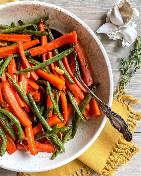 Roasted Green Beans And Carrots Sugar And Snap Peas