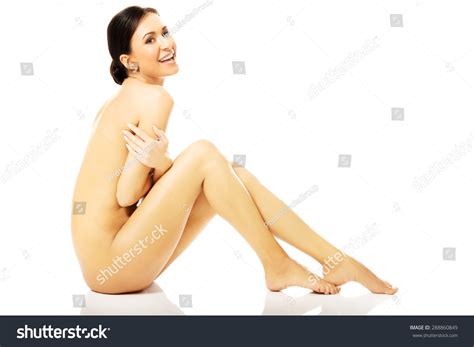 Side View Nude Woman Sitting Embracing Stock Photo 288860849 Shutterstock