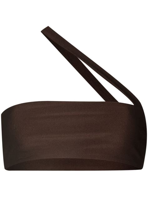 Buy Jade Swim Halo Asymmetric Bikini Top Brown At Off Editorialist