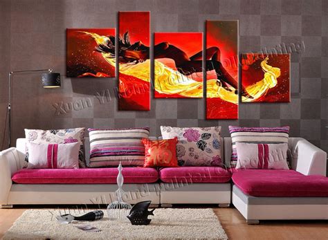 Handmade Nude Female Oil Painting 5 Panel Canvas Wall Art WePosters Free Shipping Up