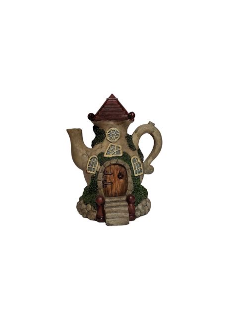 Fairy Beige Teapot House Fairy Garden Teapot