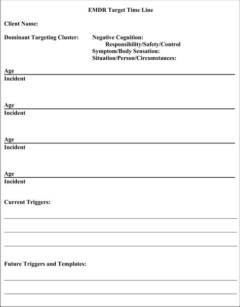 Eye Movement Desensitization Reprocessing EMDR Worksheets