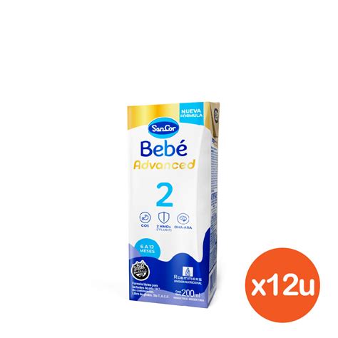 Formula Bebe 6 Meses - Fórmula Láctea Líquida Sancor Bebé Advance 6-12 Meses x 200 ml x 24 un ...