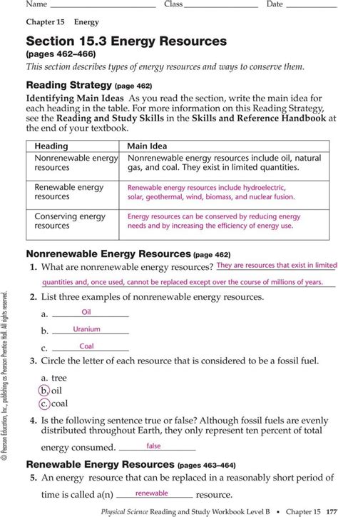 Free Printable Renewable And Nonrenewable Resources Worksheet