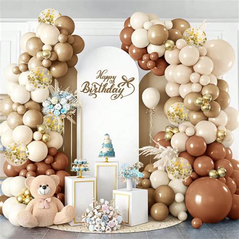PCS Brown Balloon Garland Arch Kit With Different Size Nude Coffee