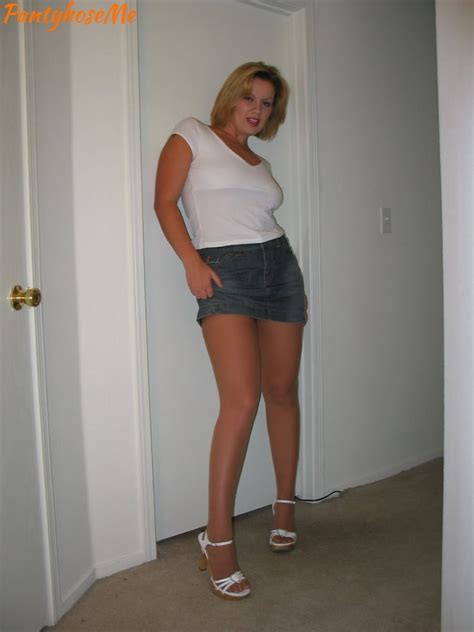 Retro Milf In Jean Skirt Tan Pantyhose Stripping Pics XHamster