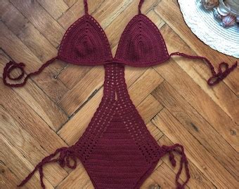 Sexy Crochet Bikini Set Knit Swimsuit Crochet Swimwear Etsy