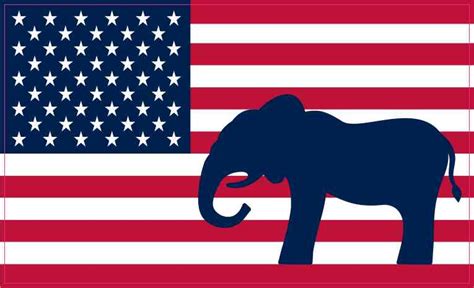 5in x 3in Republican Elephant American Flag Magnet