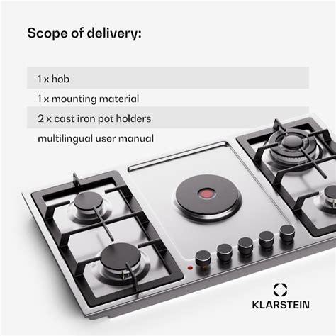 Klarstein Multichef Hot Plate Electric And Gas Hob Cooking Zones Gas Burners Electric