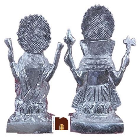 Shri Laxmi Ganesh Ji Idol In White Metal 16 Cms 1 Pc NumeroAstro