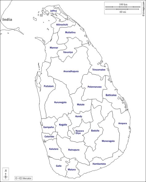 Sri Lanka Map Of Districts