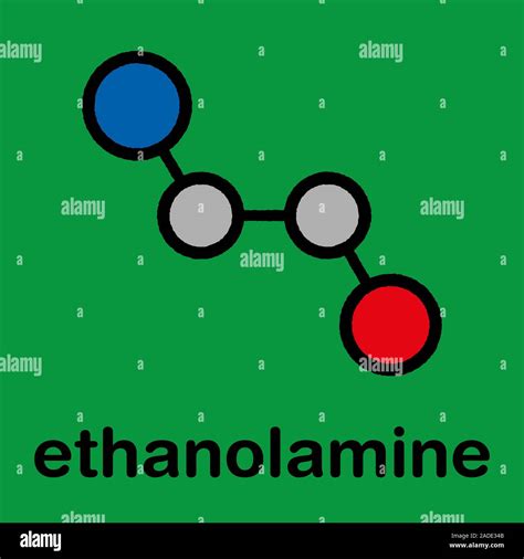 Ethanolamine 2 Aminoethanol Molecule Stylized Skeletal Formula