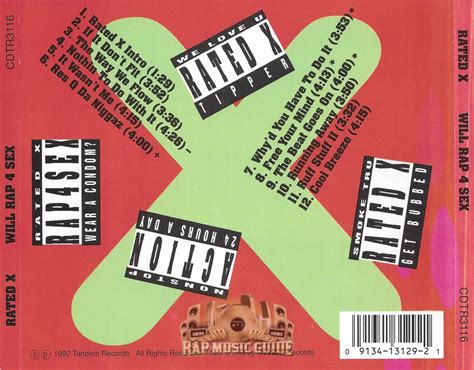 Rated X Will Rap For Sex CD Rap Music Guide