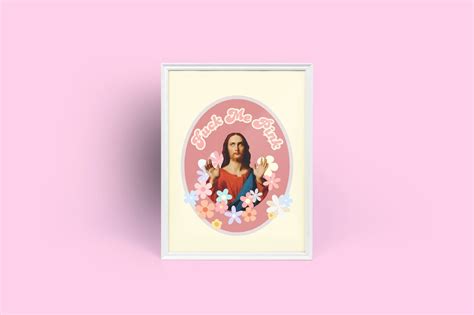 Fuck Me Pink Wall Art Cute Wall Design Irish Funny Wall Art Prints Jesus Print Etsy