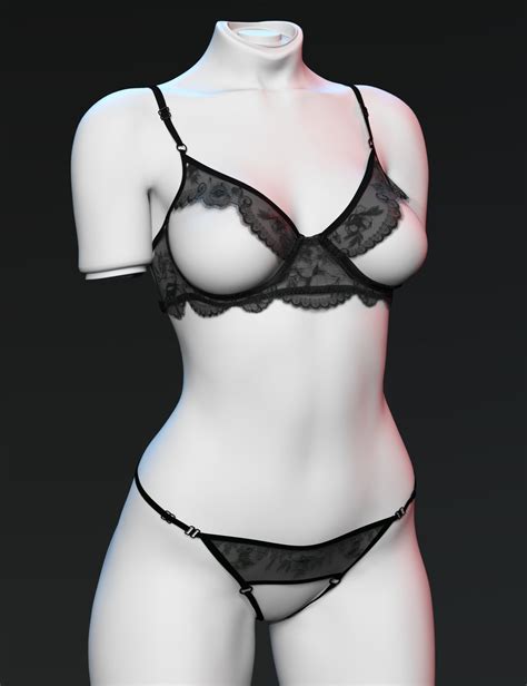 X Fashion Eyelash Lace Lingerie For Genesis 9 Daz 3D