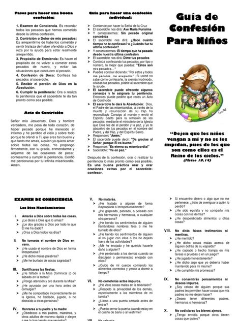 Guía de Confesión para Niños | PDF | Oración | Pecado