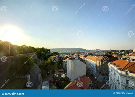Prague Cityscape In Late Afternoon Sun Czech Republic Photo Taken At
