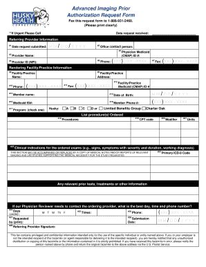 Fillable Online Advanced Imaging Prior Authorization Request Form Fax ...