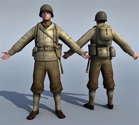 Ww2 Soldier 3d Model