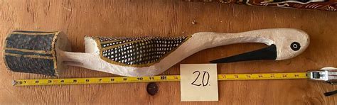vintage aboriginal art carving brolga bird