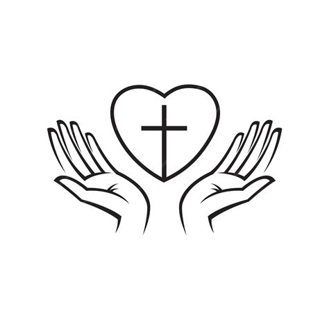 premium vector heart cross  hands
