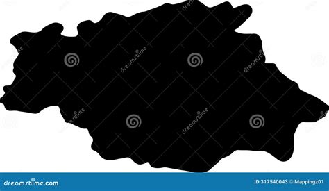 Gers France Silhouette Map With Transparent Background Stock