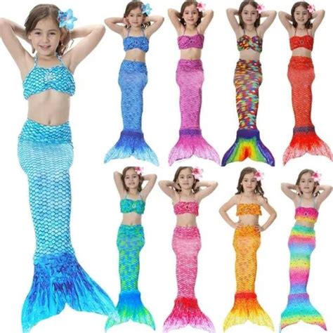 Conjunto De Bikini De Cola De Sirena Para Niños Y Niñas Cuotas sin interés