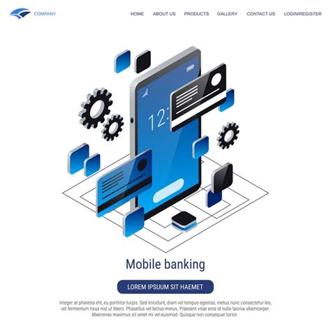 Premium Vector Mobile Banking D Isometric Vector Concept Illustration