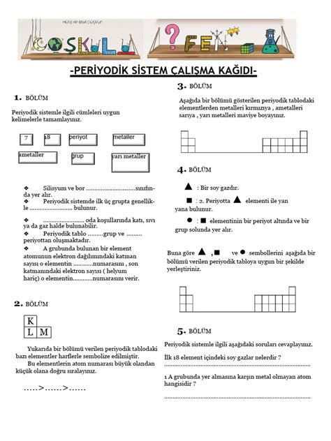 periyodiksistemcalismakagidi
