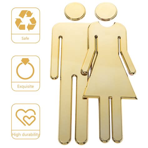 1 Pair Restroom Identification Signs Men Women Bathroom Signs Bathroom