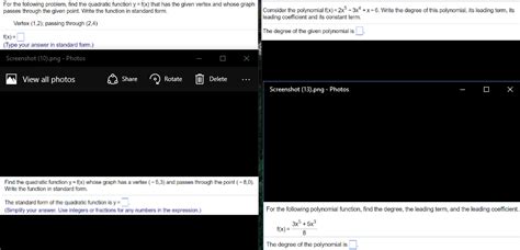 Solved For the following problem, find the quadratic | Chegg.com
