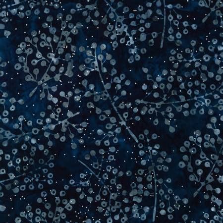 Robert Kaufman Magical Winter Dark Blue Branches W Metallic Batik