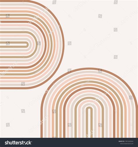 Illustration Rainbow Vector Minimalist Nude Colours Stock Vector Royalty Free