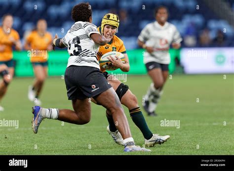 Shannon Parry Of The Australian Wallaroos Runs With The Ball During The