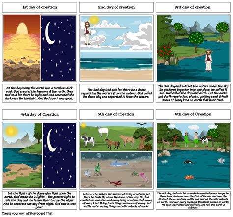 Days Of Creation Comic Strip Storyboard By E E