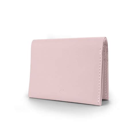 Handmade Bifold Leather Wallet Nude Pink Godi Wolf Badger