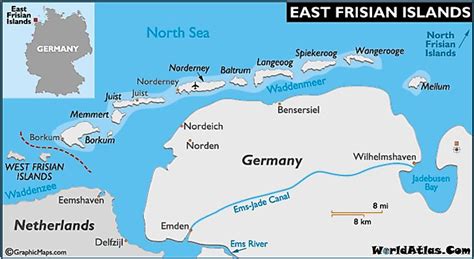 Frisian Islands Map and Map of the Frisian Islands History Information Page