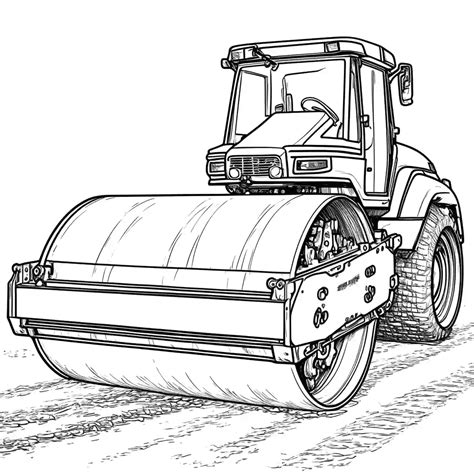 Simple Road Paving Roller Coloring Page Lulu Pages
