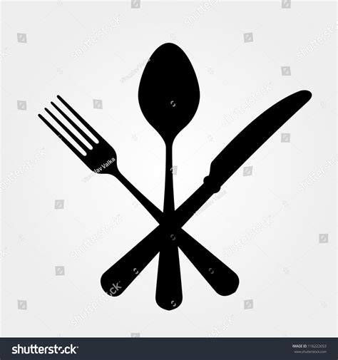 Black Cutlery Black Cutlery Setting Isolated Stock Vector (Royalty Free ...