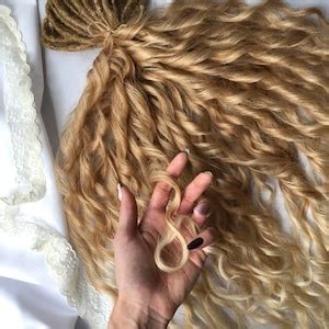 Curly Dreadlocks Ombre Brown To Blonde Wave Dreads Synthetic Hair Curly Faux Locs Double Ended