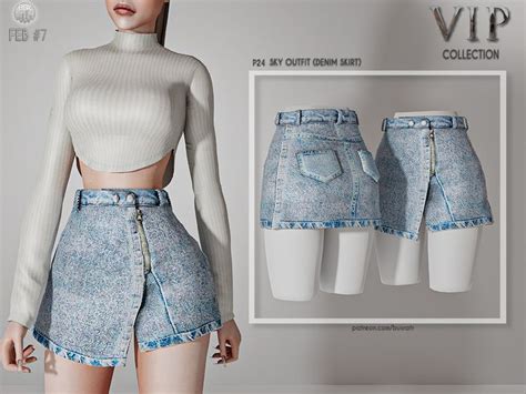 Busra Tr S Patreon Early Access Sky Outfit Denim Skirt P Sims