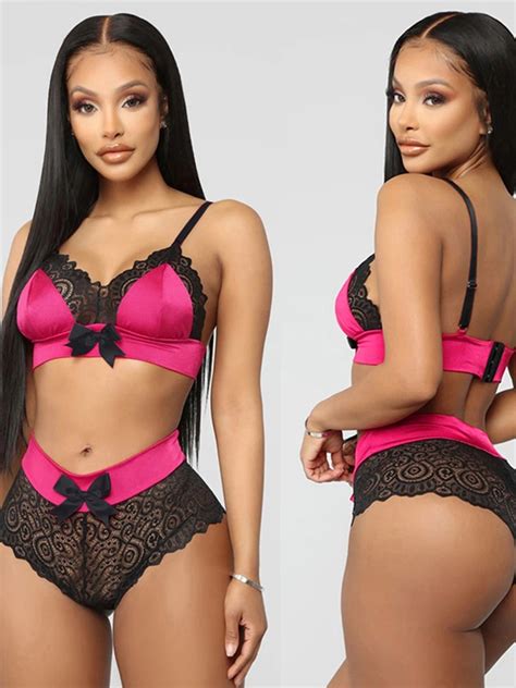 Summer Sexy Seamless Lingerie Sets Women Lace Bowknot Push Up Bra And Panty Set Sexy