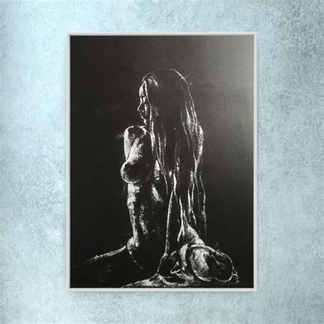 Asian Nude Woman Black White Erotic Wall Art Original Sexy Painting Etsy Australia