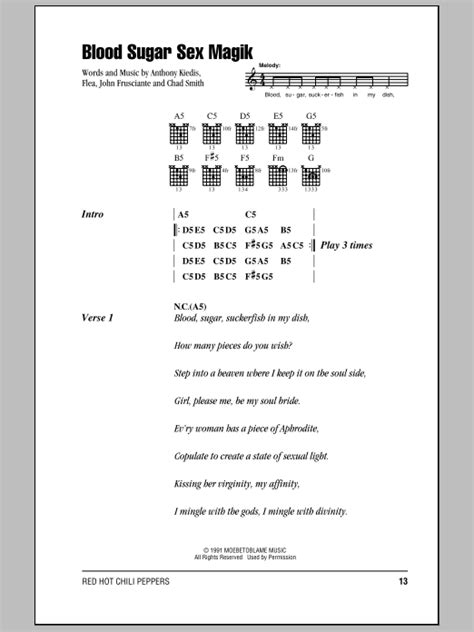 Blood Sugar Sex Magik By Red Hot Chili Peppers Guitar Chords Lyrics Guitar Instructor