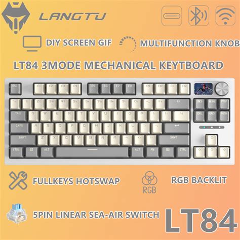 LANGTU LT Mode Mechanical Keyboard Wireless DIY Screen RGB Hot Swappable Keyboard With Knob