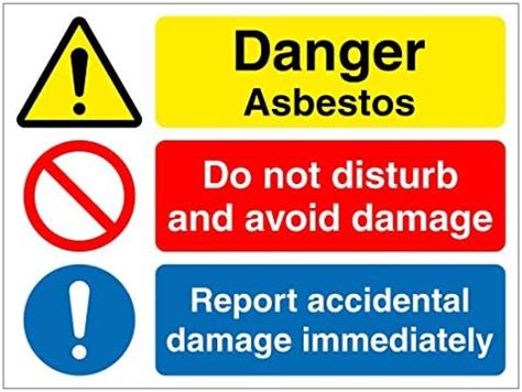 Danger Asbestos Sign 200mm X 150mm Self Adhesive Vinyl Sticker